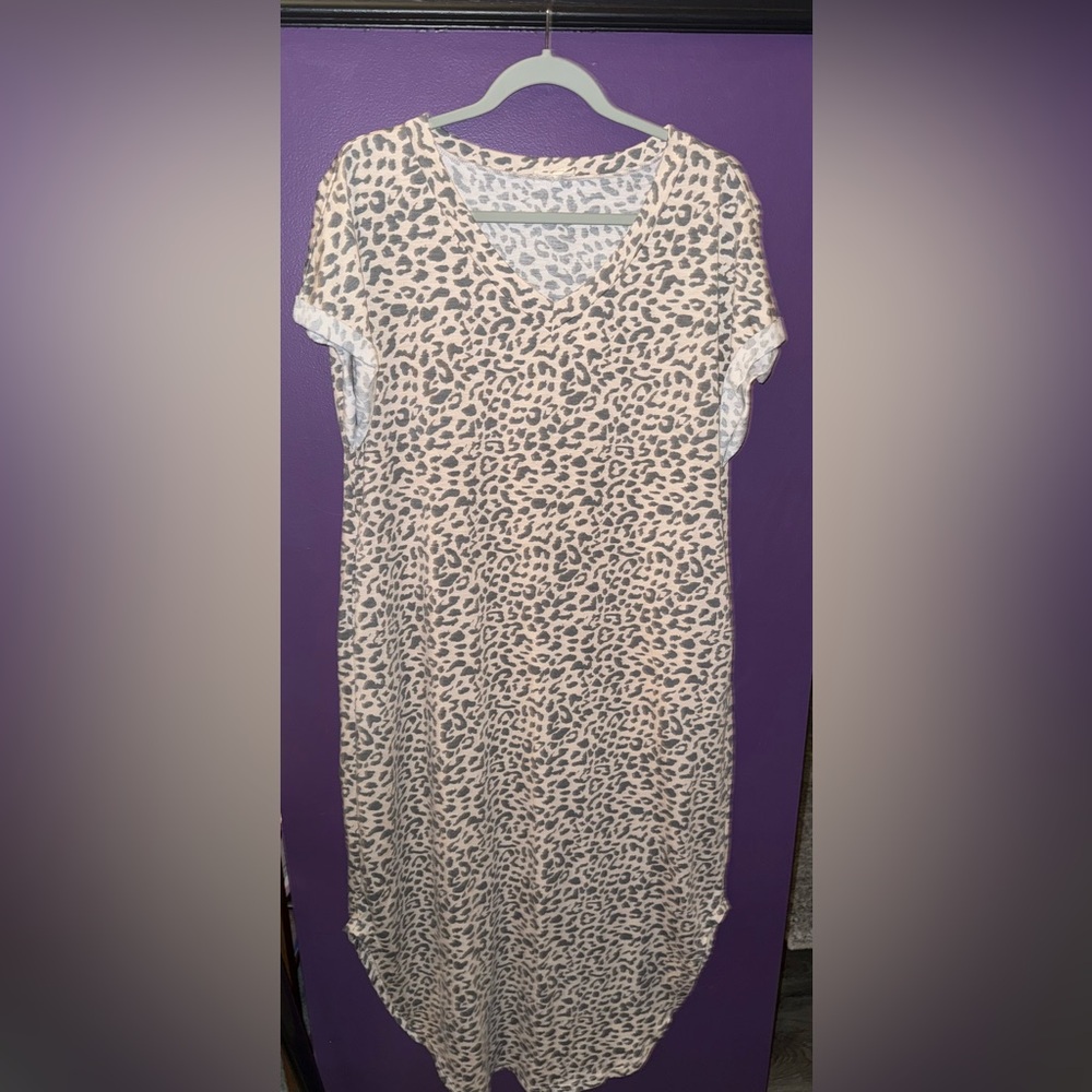 Leopard Print Dress - Cream and Brown